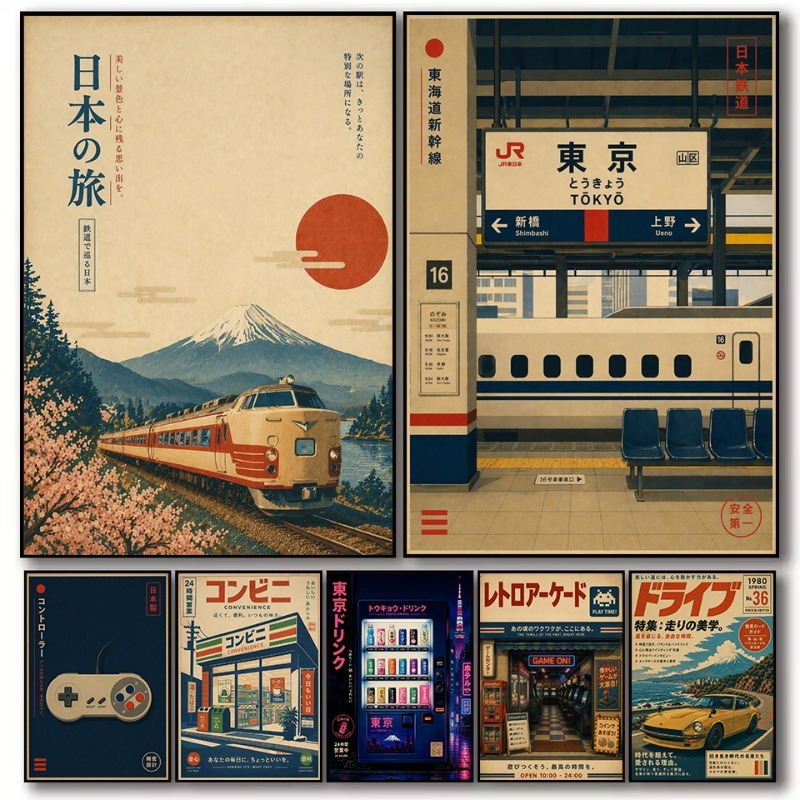 Japanese Lifestyle Game - Affiche sur toile vintage japonaise traditionnelle,