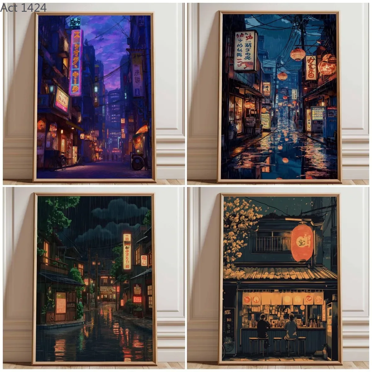 Japanese Lifestyle Anime - Affiche imprimée Neon Tokyo Street, Art