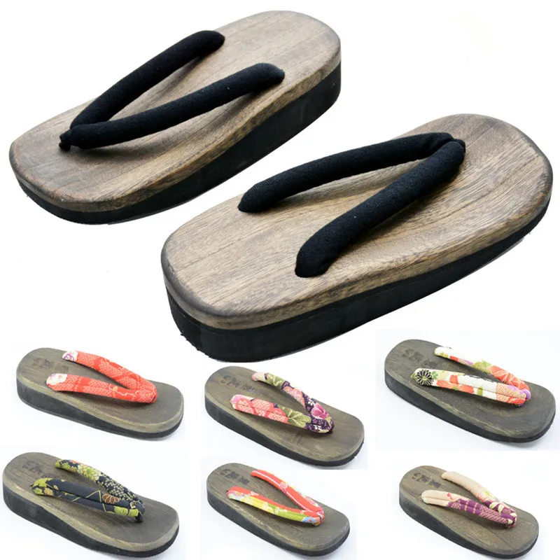 Geta Wooden Sandal - Chaussures de cosplay pour femmes, talon