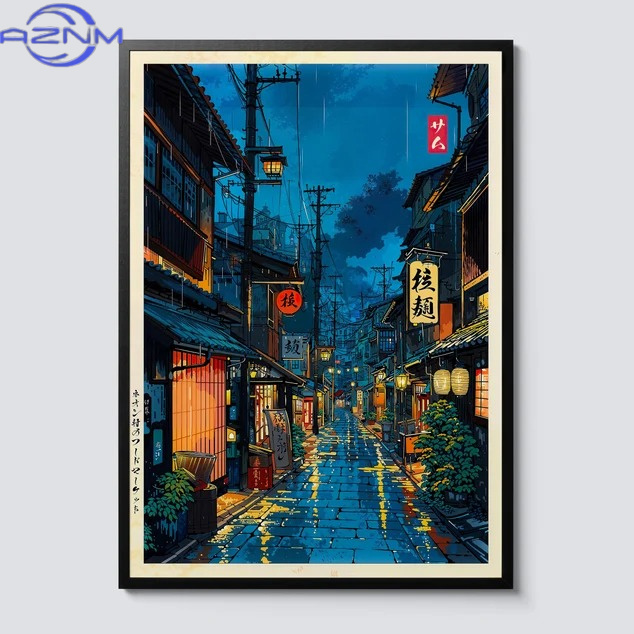 Japanese Lifestyle Anime - AZNM Impression sur toile de dessin