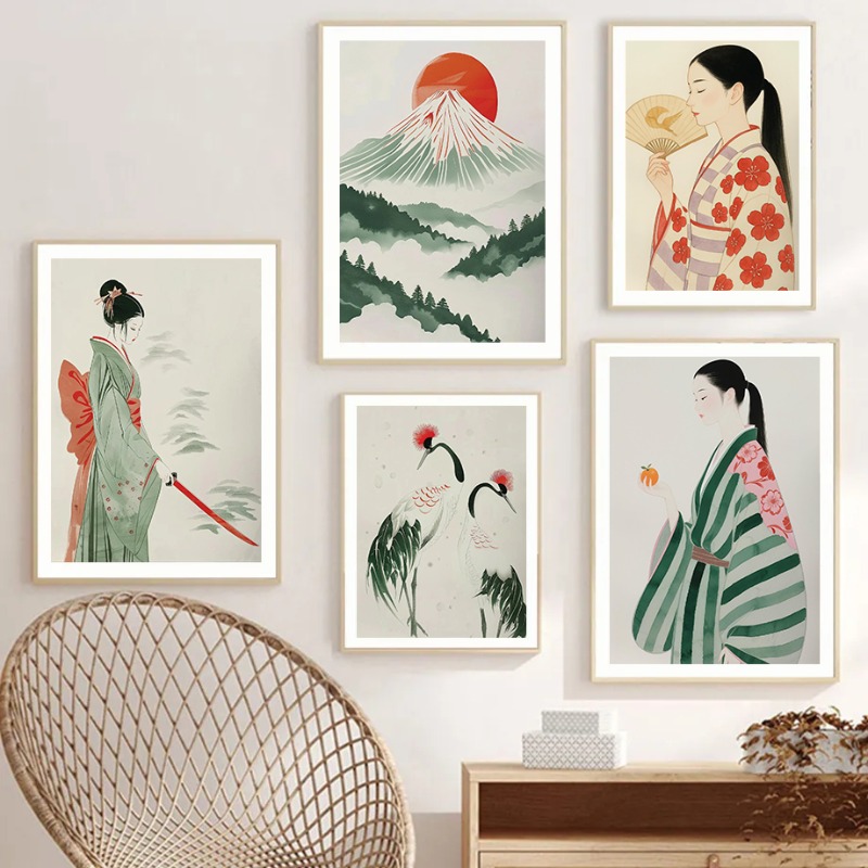 Japanese Lifestyle Home - Monte Fuji & Crane japonais impression