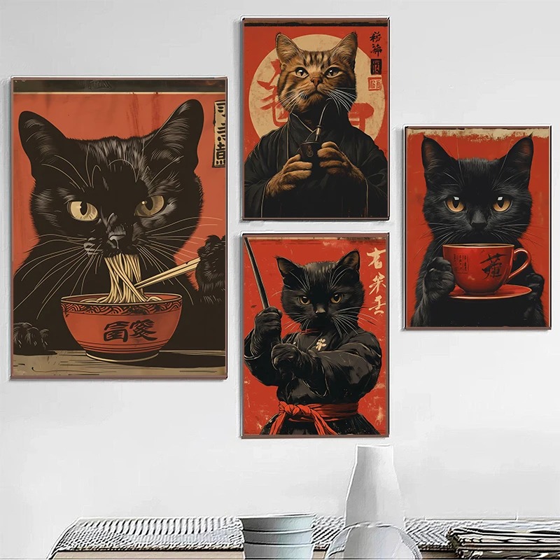 Affiches et imprimés de chat n - Japanese Lifestyle Home avis et prix
