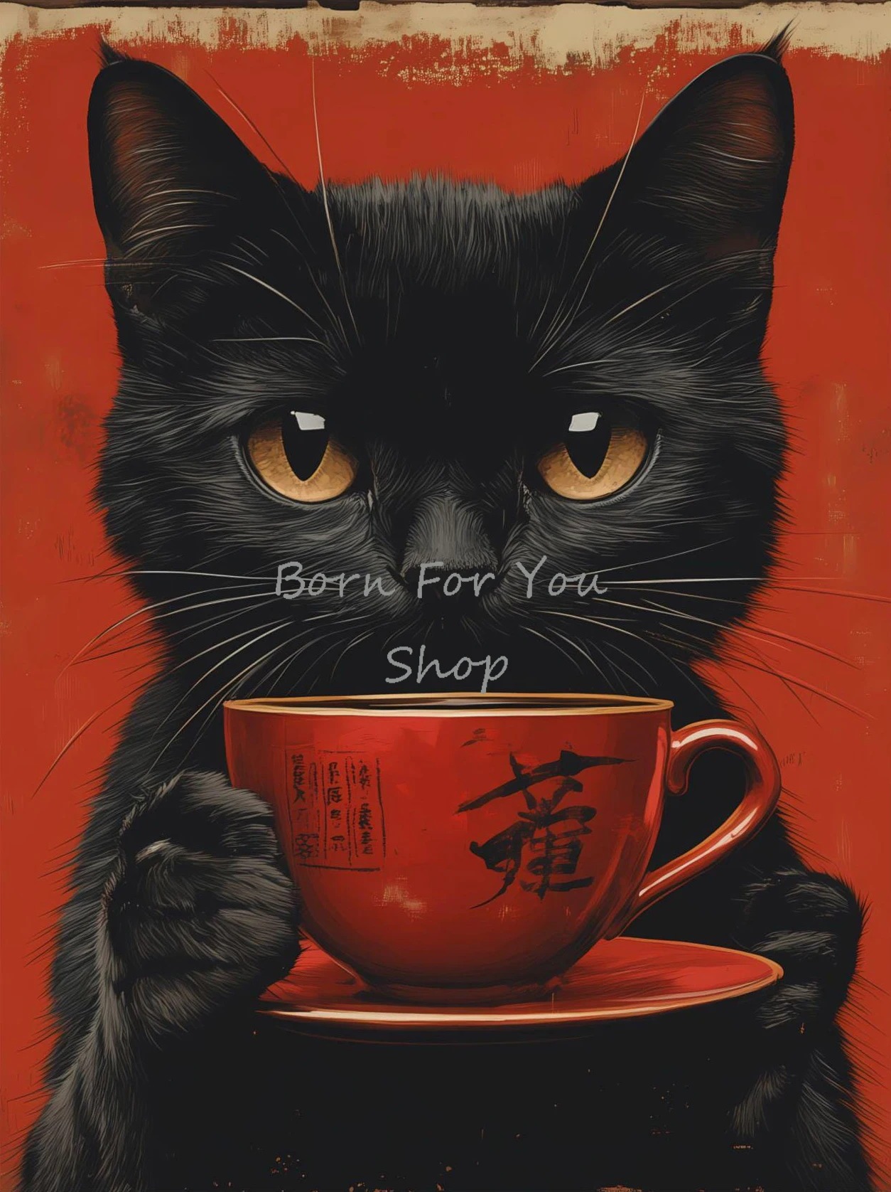 Affiches et imprimés de chat n - Japanese Lifestyle Home avis et prix