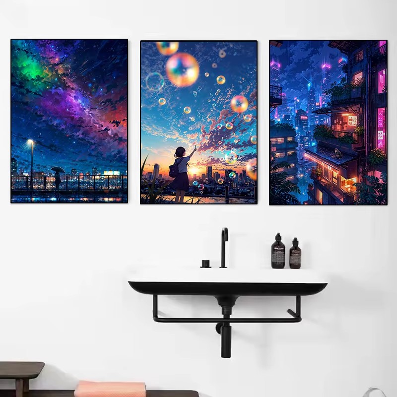 Affiche de paysage urbain néon - Japanese Lifestyle Anime avis et prix