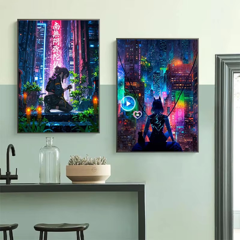 Affiche de paysage urbain néon - Japanese Lifestyle Anime avis et prix
